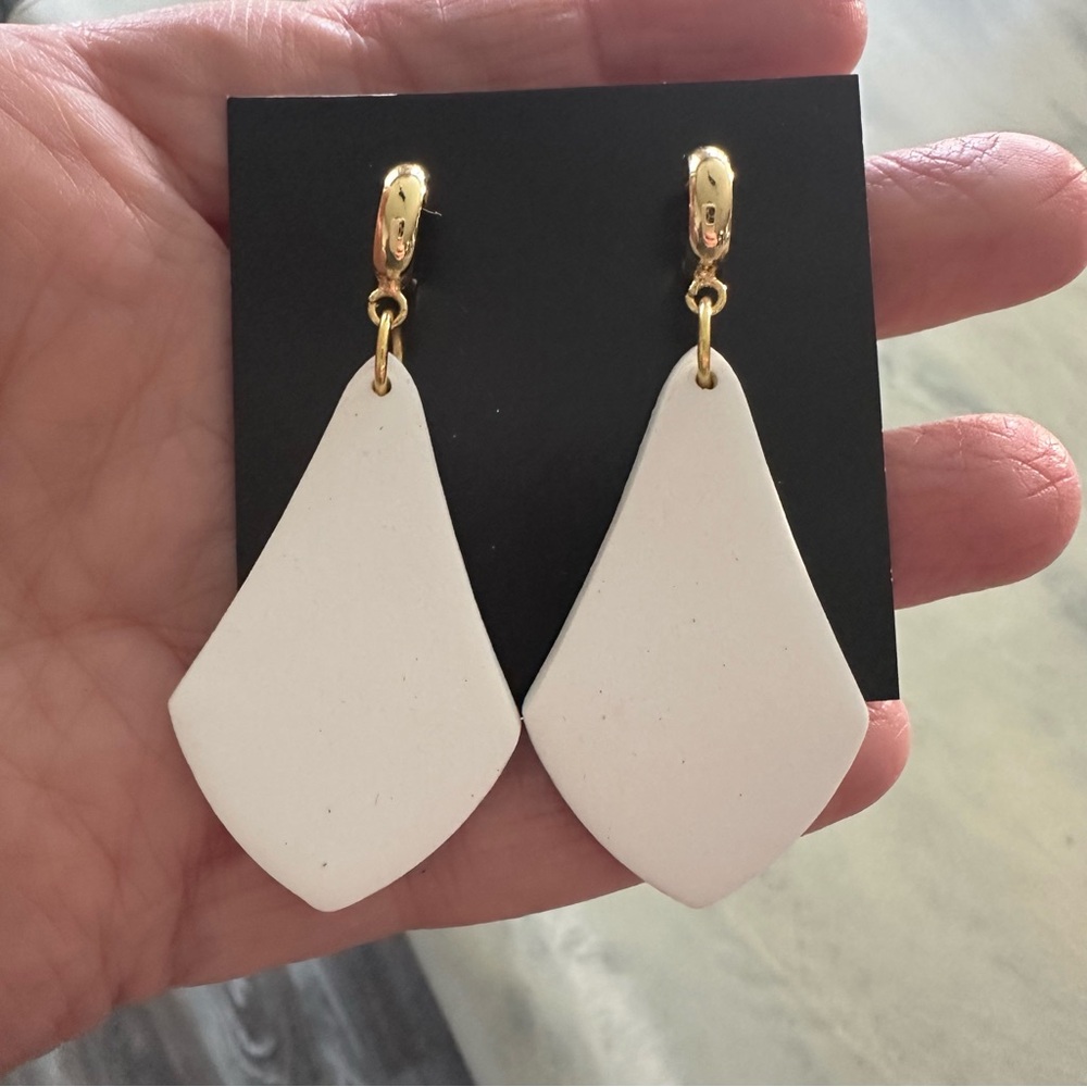 Brand new polymer clay white earrings
